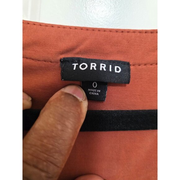 Torrid Rust Brown Midi Dress Zipper Front Drawstring Waist & Rolled Sleeves Size - Picture 8 of 10